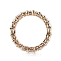 6.30ct Emerald Cut Diamond Eternity Band in 18k Rose Gold