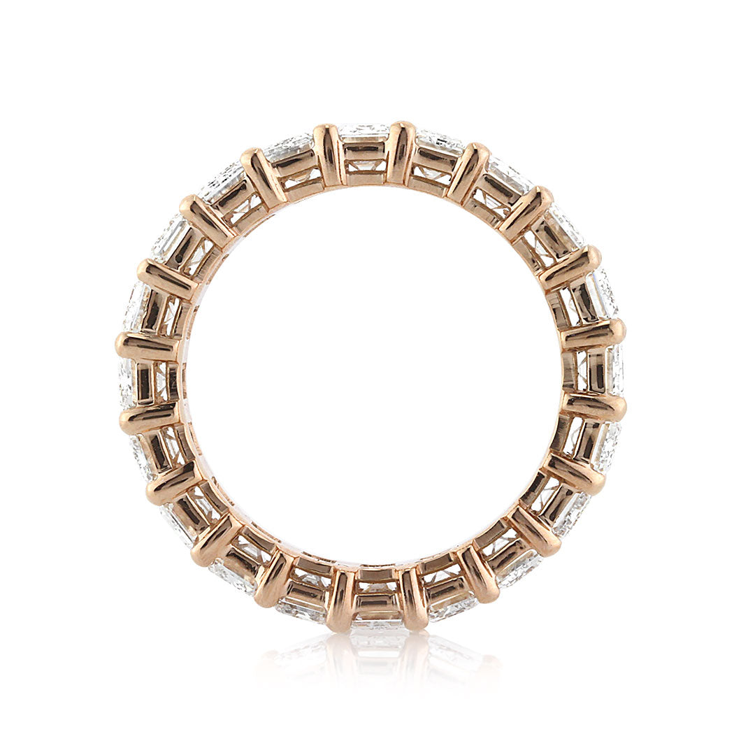 6.30ct Emerald Cut Diamond Eternity Band in 18k Rose Gold