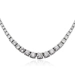 5.35ct Round Brilliant Cut Diamond Tennis Necklace in 18k White Gold in 16.5'
