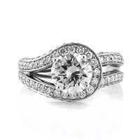 3.12ct Round Brilliant Cut Diamond Engagement Ring in Palladium