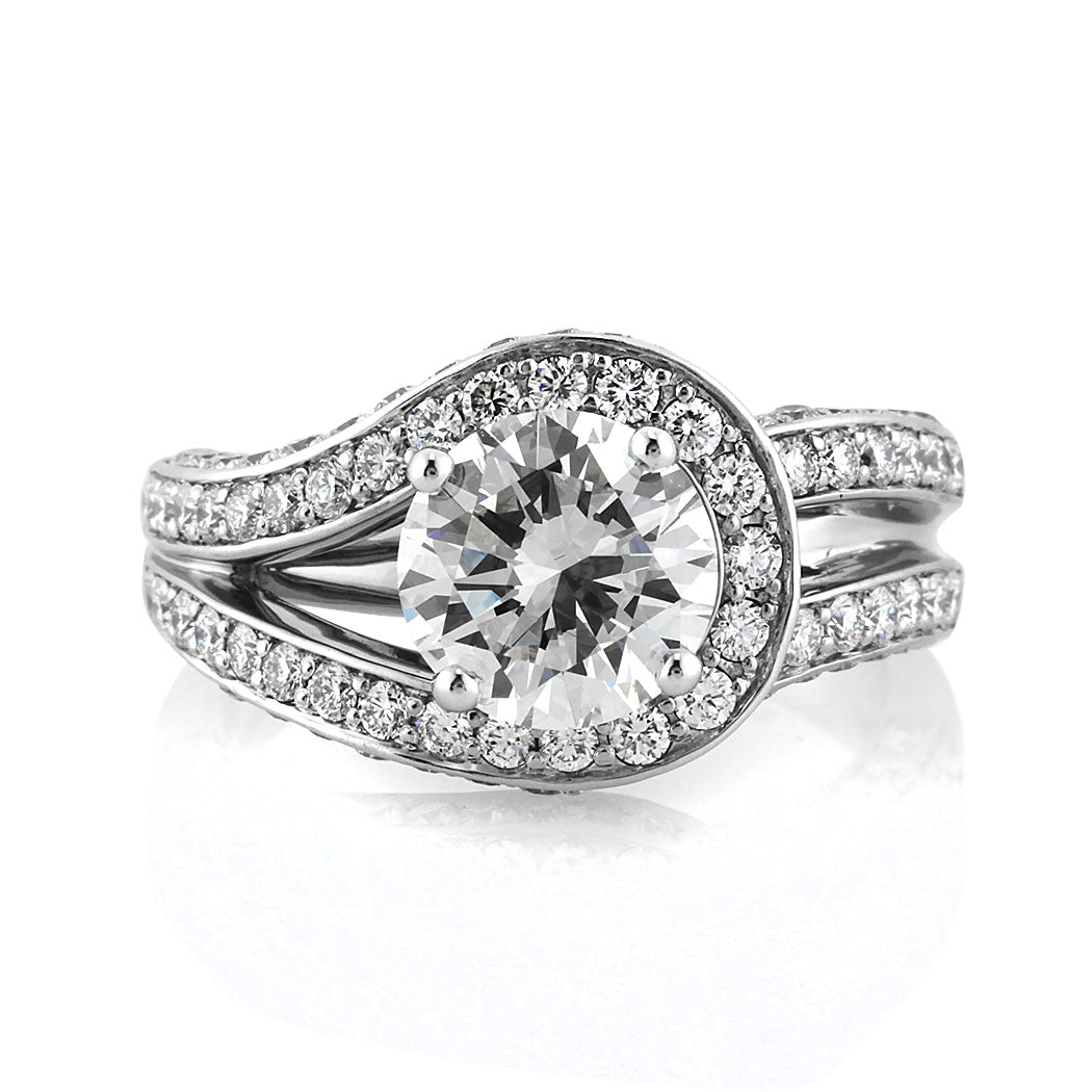 3.12ct Round Brilliant Cut Diamond Engagement Ring in Palladium