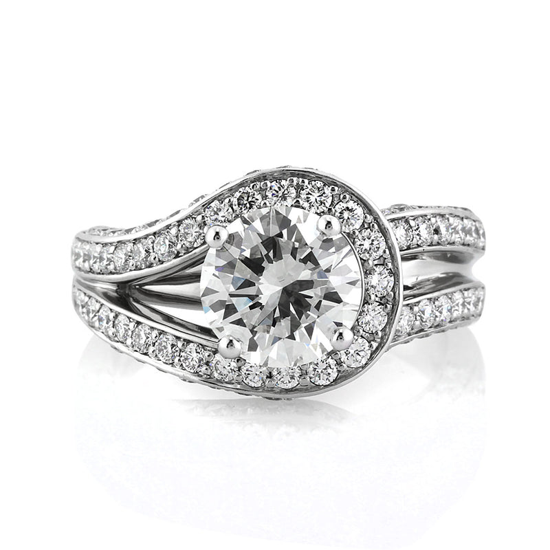 3.12ct Round Brilliant Cut Diamond Engagement Ring in Palladium