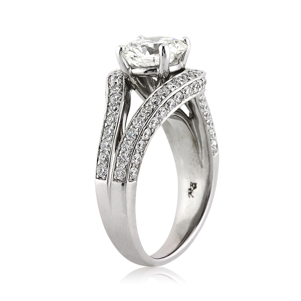 3.12ct Round Brilliant Cut Diamond Engagement Ring in Palladium