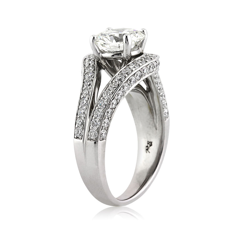 3.12ct Round Brilliant Cut Diamond Engagement Ring in Palladium