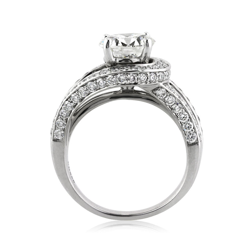 3.12ct Round Brilliant Cut Diamond Engagement Ring in Palladium