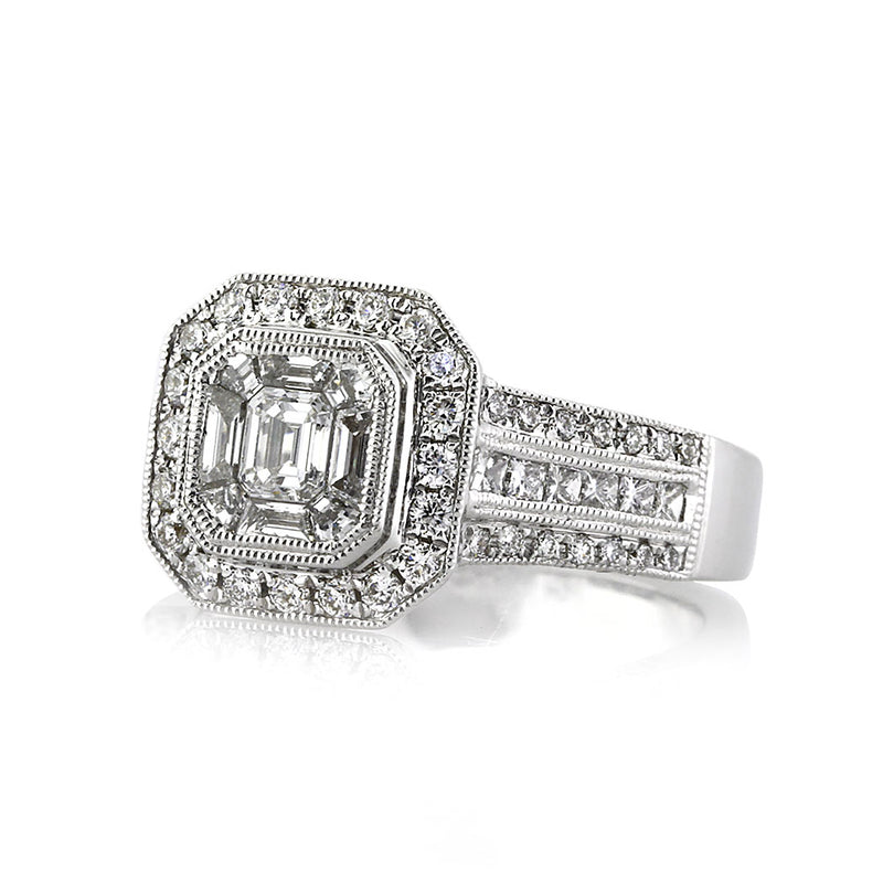 1.80ct Emerald Cut Diamond Engagement Ring