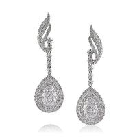 2.70ct Round Brilliant Cut Diamond Teardrop Earrings