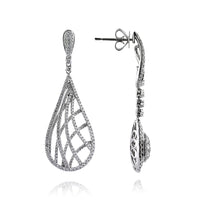 2.60ct Round Brilliant Cut Diamond Teardrop Dangle Earrings
