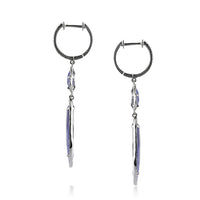 12.89ct Sapphire Slice and Diamond Dangle  Earrings