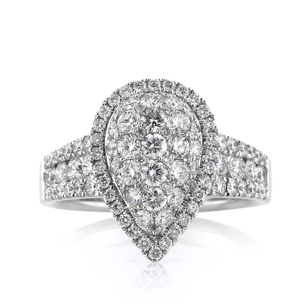 1.59ct Round Brilliant Cut Diamond Pear Shaped Right-Hand Ring