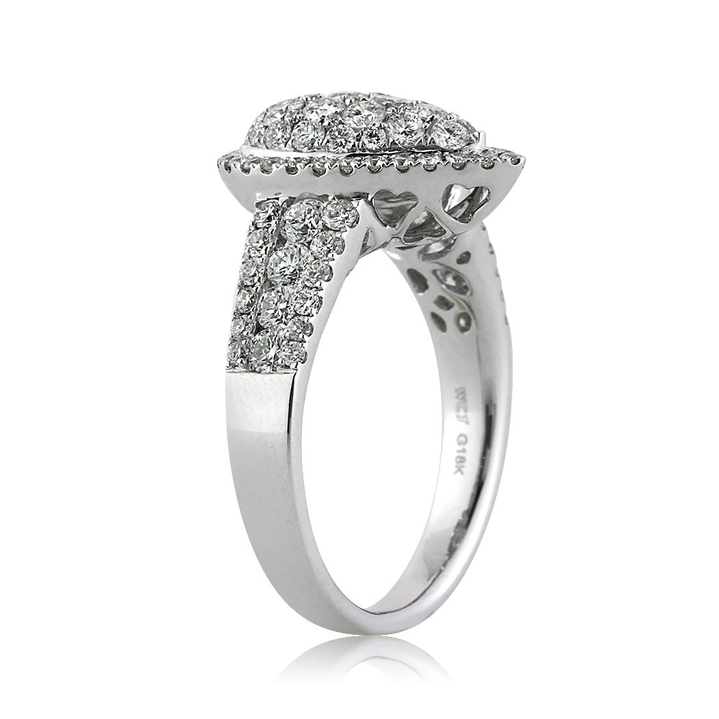 1.59ct Round Brilliant Cut Diamond Pear Shaped Right-Hand Ring