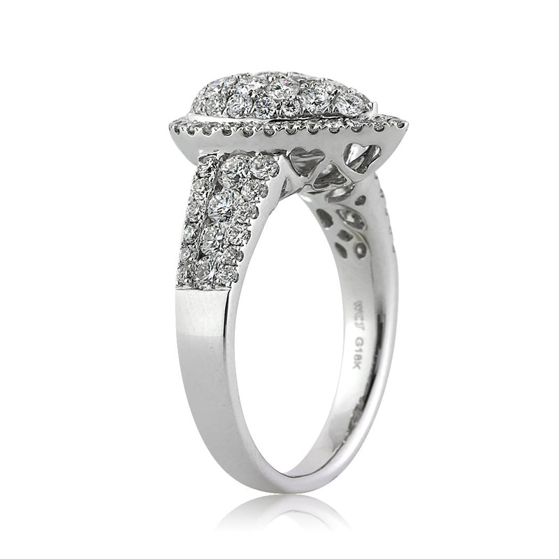 1.59ct Round Brilliant Cut Diamond Pear Shaped Right-Hand Ring