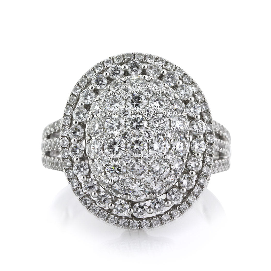 2.04ct Round Brilliant Cut Diamond Oval Shaped Engagement Ring