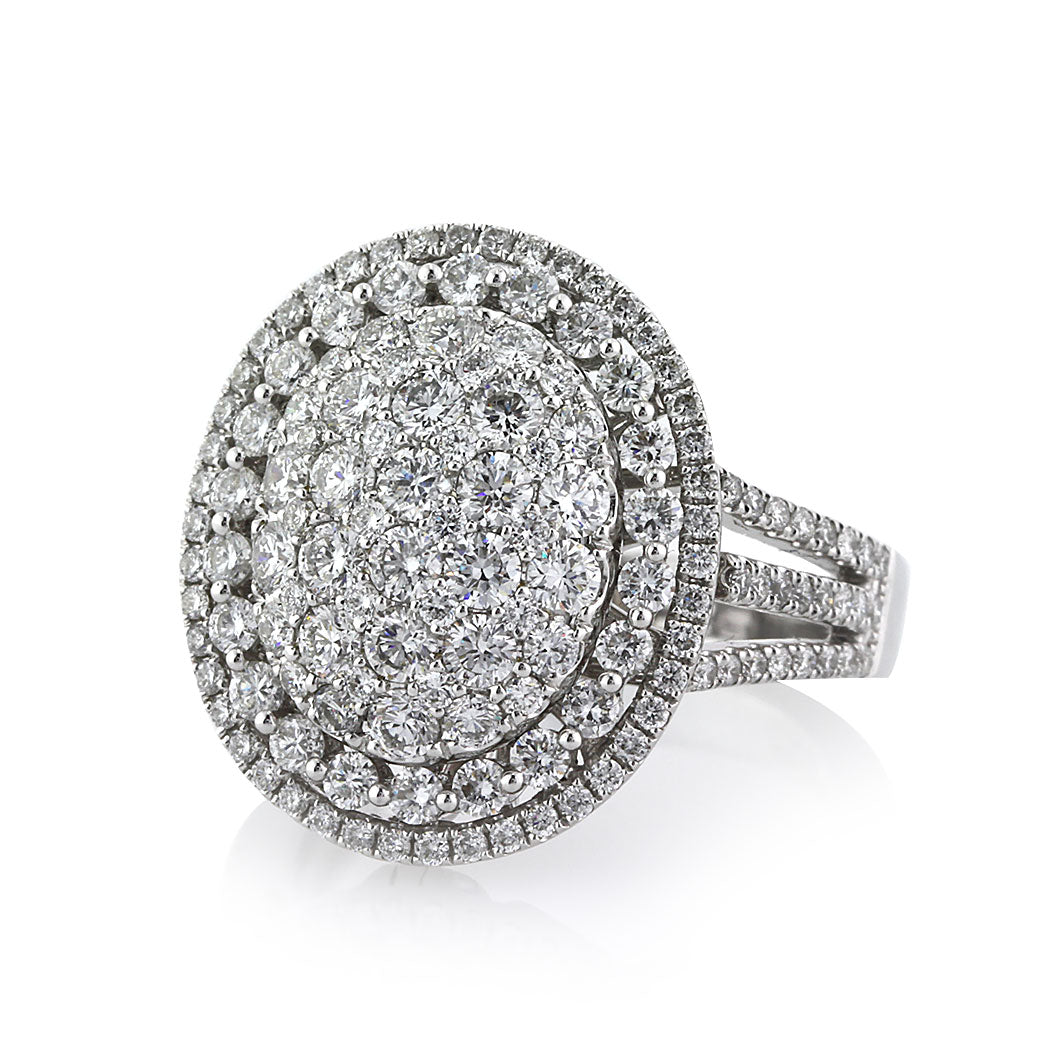 2.04ct Round Brilliant Cut Diamond Oval Shaped Engagement Ring