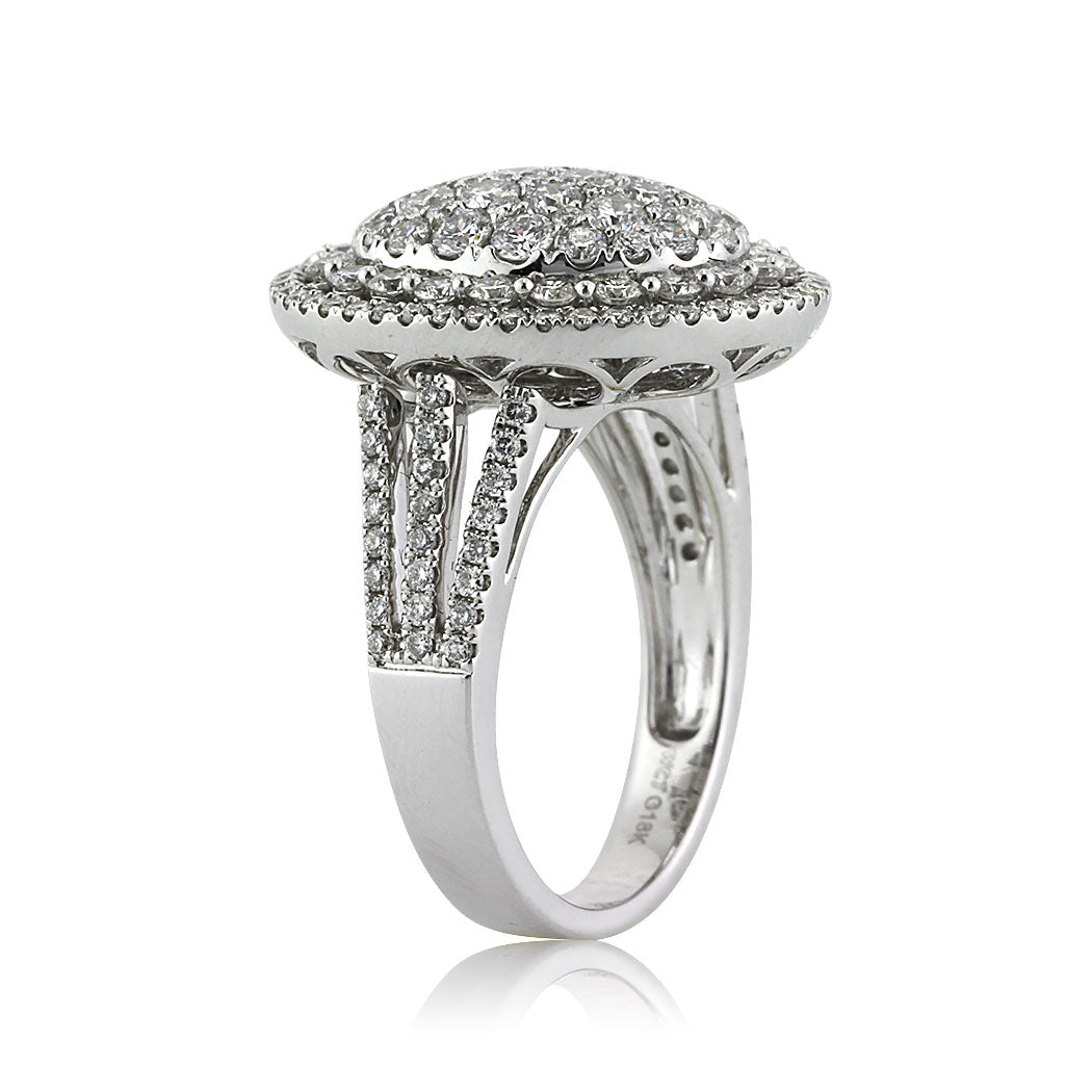 2.04ct Round Brilliant Cut Diamond Oval Shaped Engagement Ring