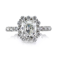 3.26ct Antique Cushion Brilliant Diamond Engagement Ring