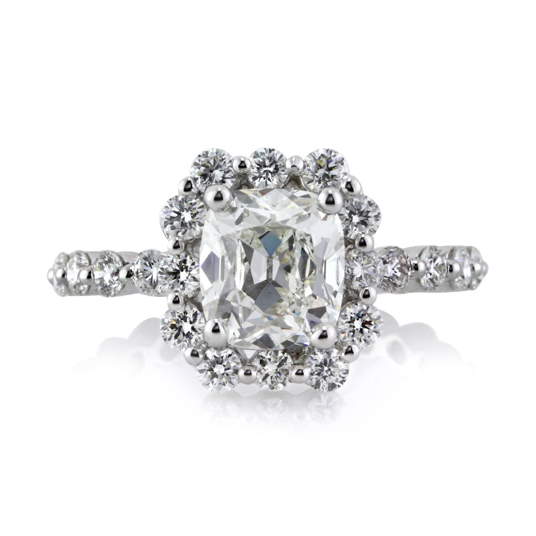 3.26ct Antique Cushion Brilliant Diamond Engagement Ring