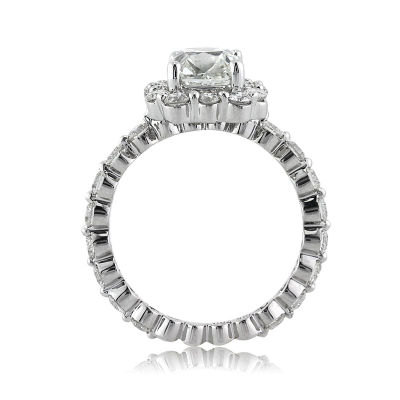 3.26ct Antique Cushion Brilliant Diamond Engagement Ring