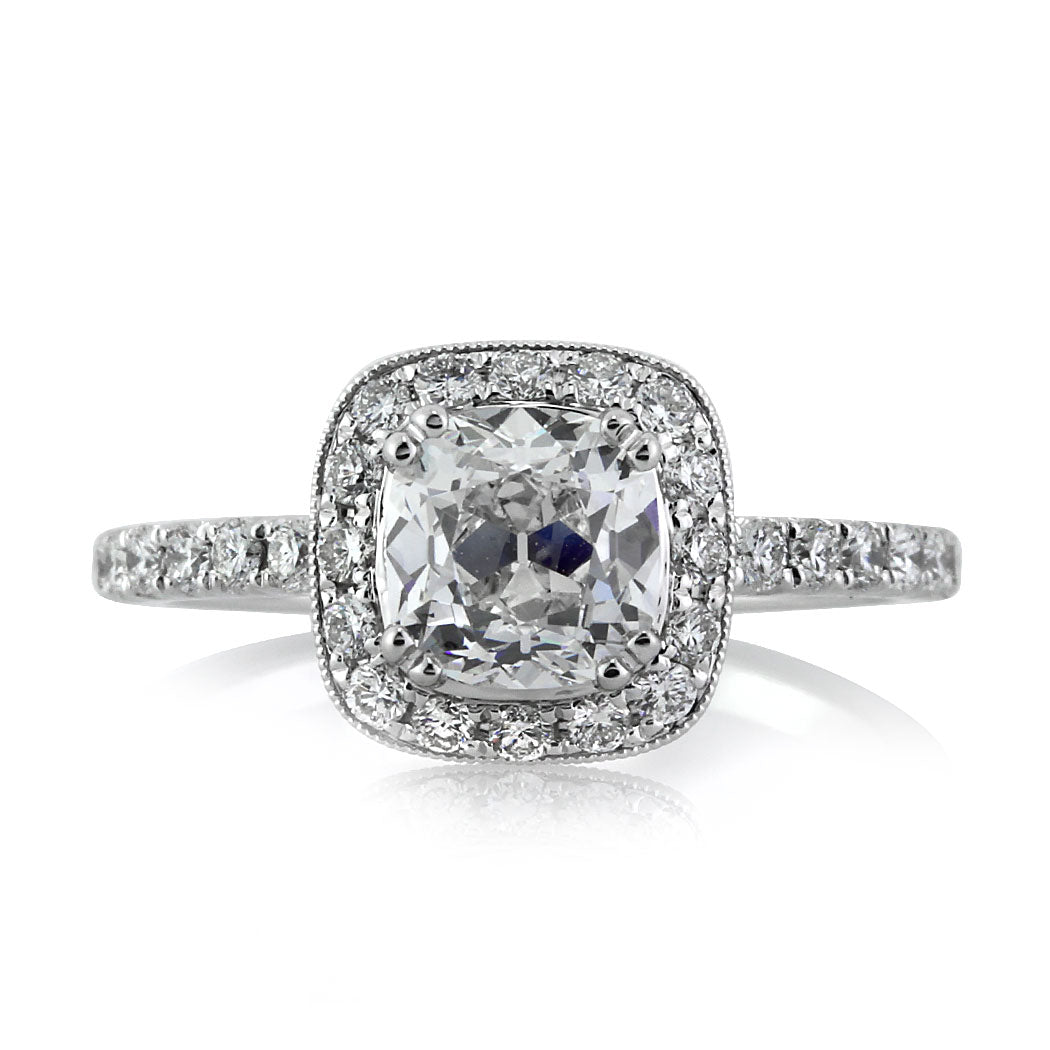 1.92ct Old Mine Cut Diamond Engagement Ring