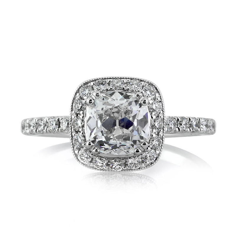 1.92ct Old Mine Cut Diamond Engagement Ring