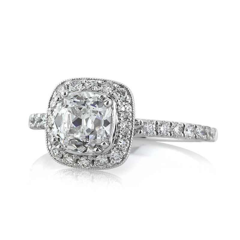 1.92ct Old Mine Cut Diamond Engagement Ring