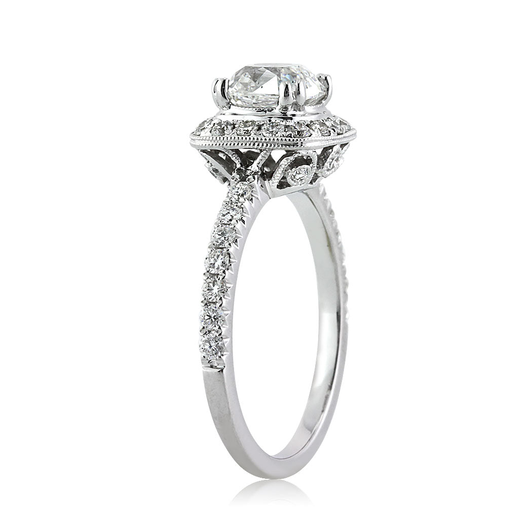 1.92ct Old Mine Cut Diamond Engagement Ring