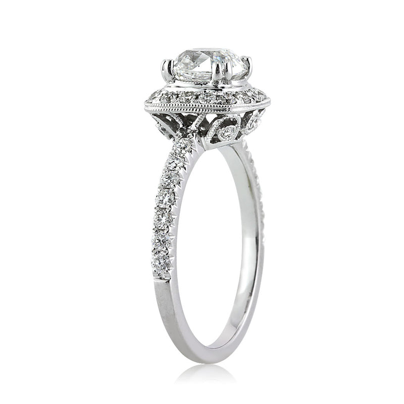 1.92ct Old Mine Cut Diamond Engagement Ring