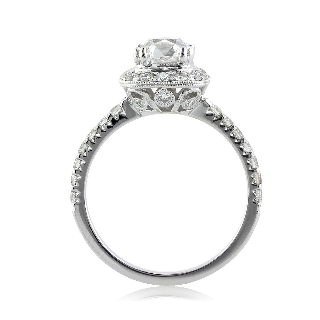 1.92ct Old Mine Cut Diamond Engagement Ring