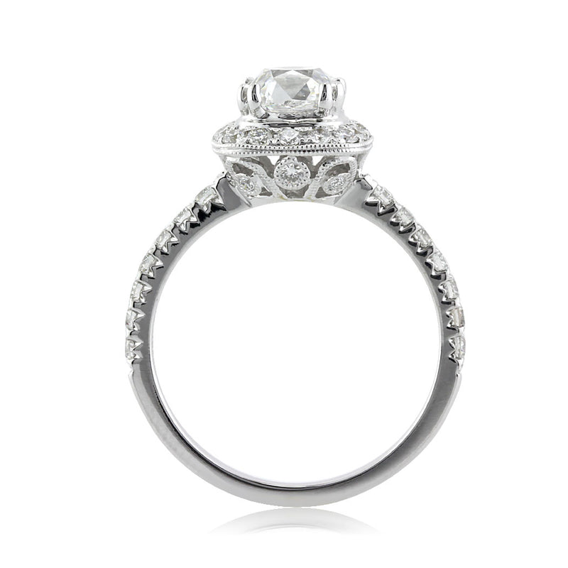 1.92ct Old Mine Cut Diamond Engagement Ring