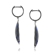 28.18ct Sapphire and Round Brilliant Cut Diamond Dangle Earrings