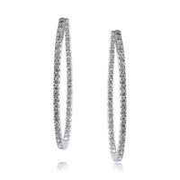2.95ct Round Brilliant Cut Diamond Hoop Earrings