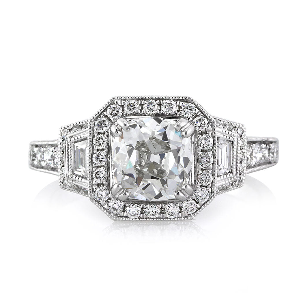 2.21ct Antique Cushion Brilliant Diamond Engagement Ring