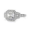 2.21ct Antique Cushion Brilliant Diamond Engagement Ring