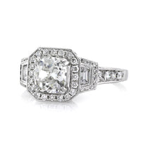 2.21ct Antique Cushion Brilliant Diamond Engagement Ring