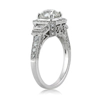 2.21ct Antique Cushion Brilliant Diamond Engagement Ring