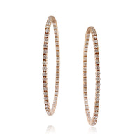 4.65ct Round Brilliant Cut Diamond Hoop Earrings in 14k Rose Gold