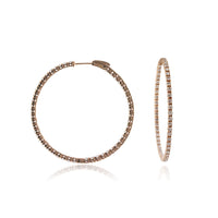 4.65ct Round Brilliant Cut Diamond Hoop Earrings in 14k Rose Gold