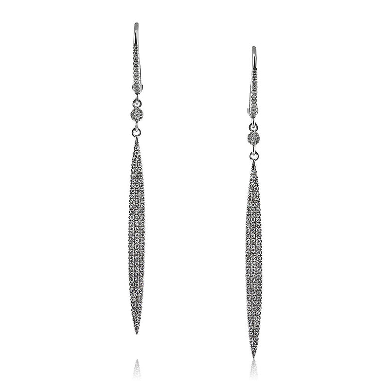 0.55ct Round Cut Diamond Missile Earrings in 14k White Gold