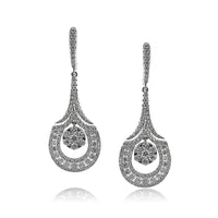 1.65ct Round Brilliant Cut Diamond Dangle Earrings