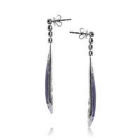 24.39ct Sapphire and Diamond Teardrop Earrings in 14k White Gold