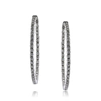 3.75ct Round Brilliant Cut Diamond Hoop Earrings