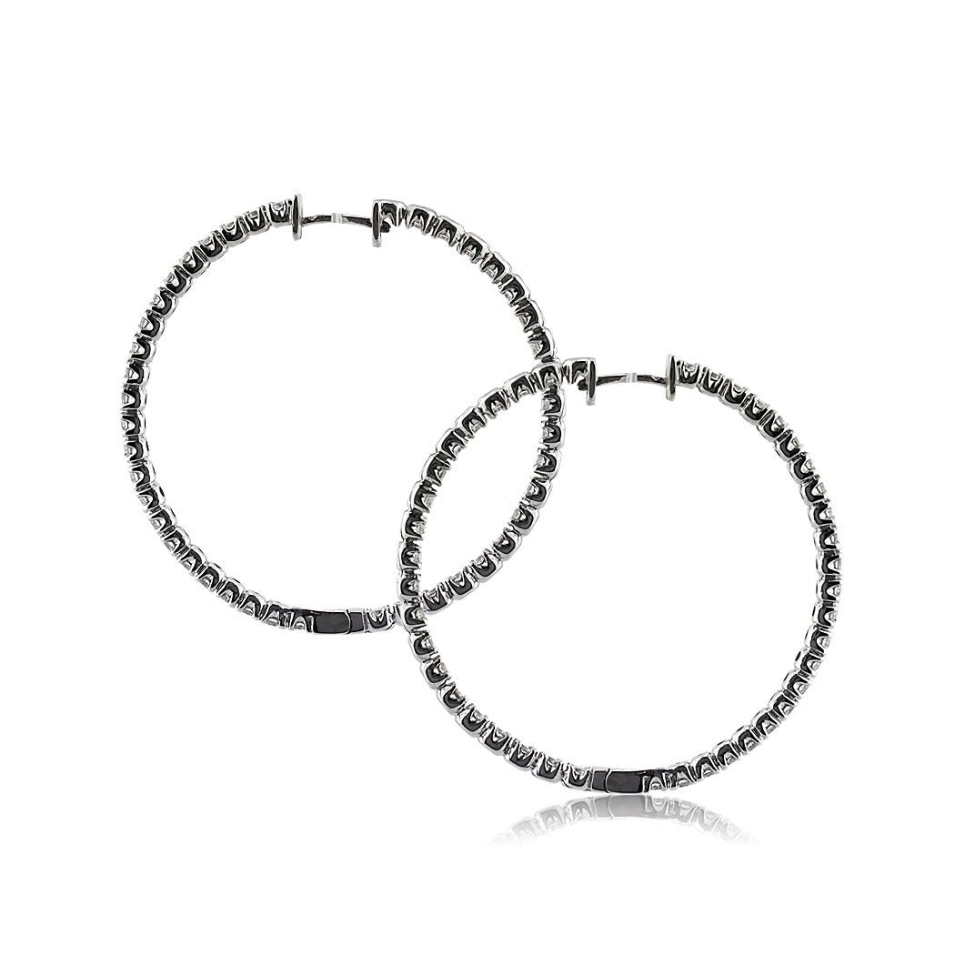 3.75ct Round Brilliant Cut Diamond Hoop Earrings