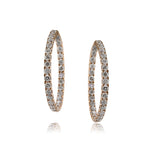 2.65ct Round Brilliant Cut Diamond Hoop Earrings in 18k Rose Gold