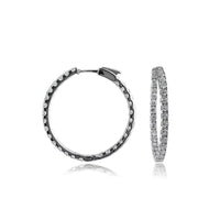 2.80ct Round Brilliant Cut Diamond Hoop Earrings