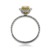 1.73ct Fancy Yellow Cushion Cut Diamond Engagement Ring