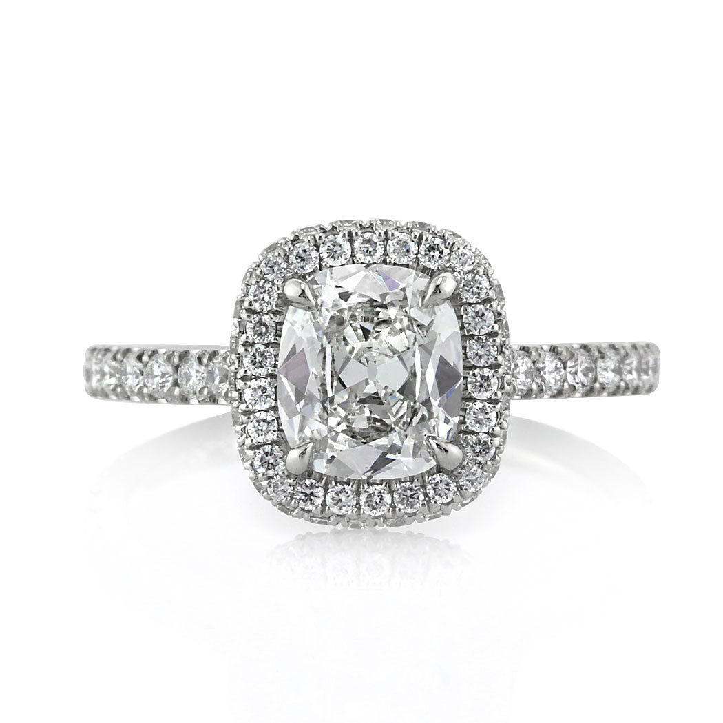 1.95ct Antique Cushion Brilliant Diamond Engagement Ring