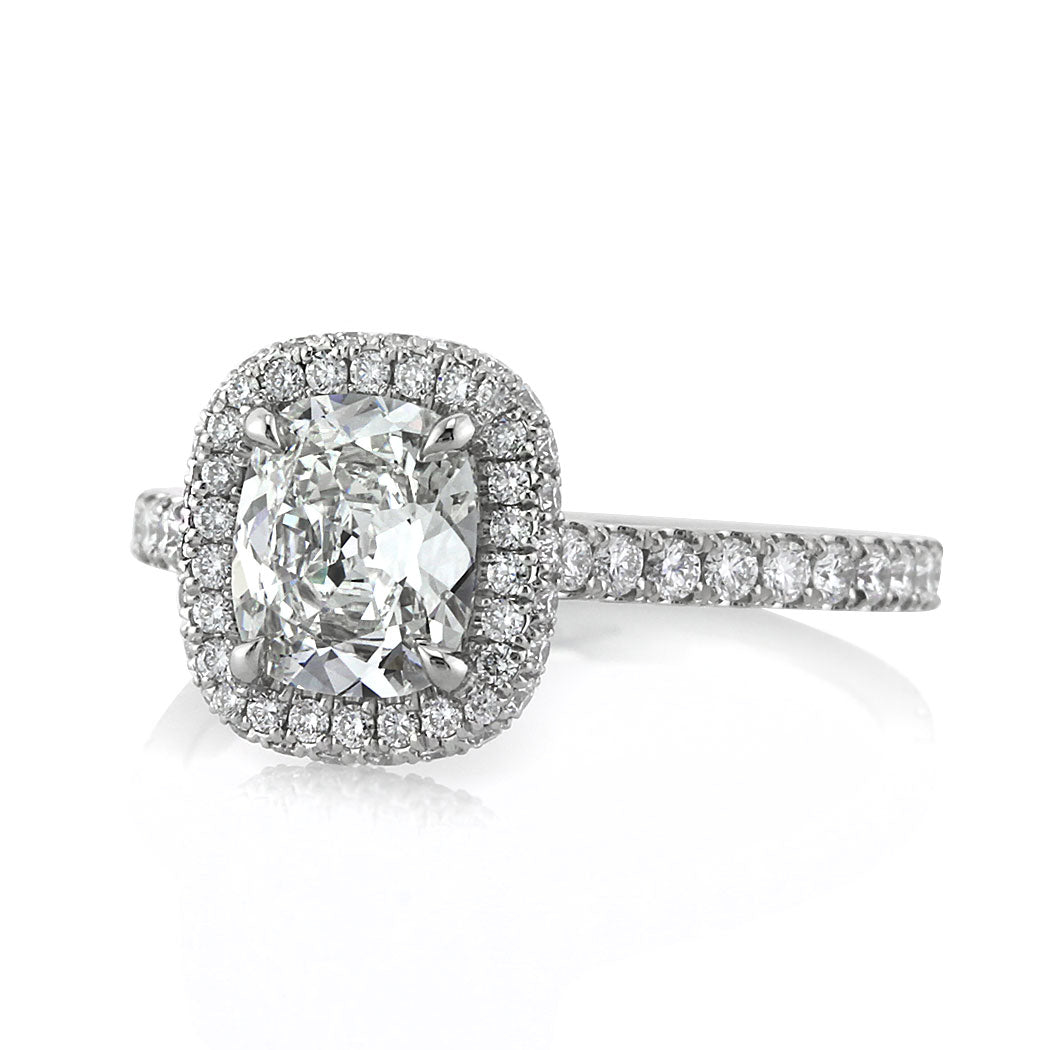 1.95ct Antique Cushion Brilliant Diamond Engagement Ring