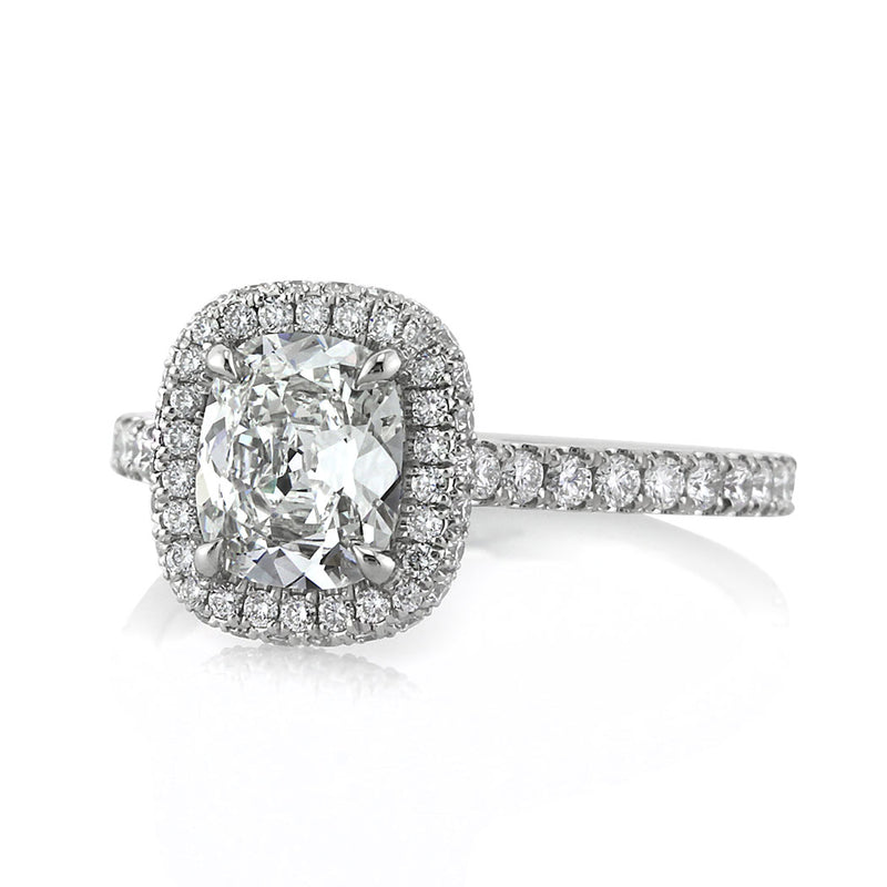 1.95ct Antique Cushion Brilliant Diamond Engagement Ring