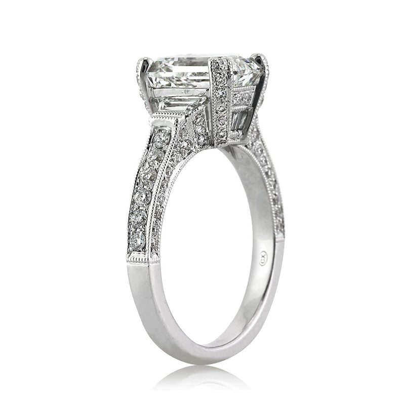 4.05ct Emerald Cut Diamond Engagement Ring