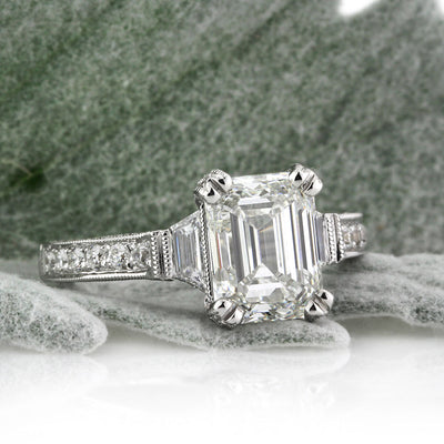 4.05ct Emerald Cut Diamond Engagement Ring